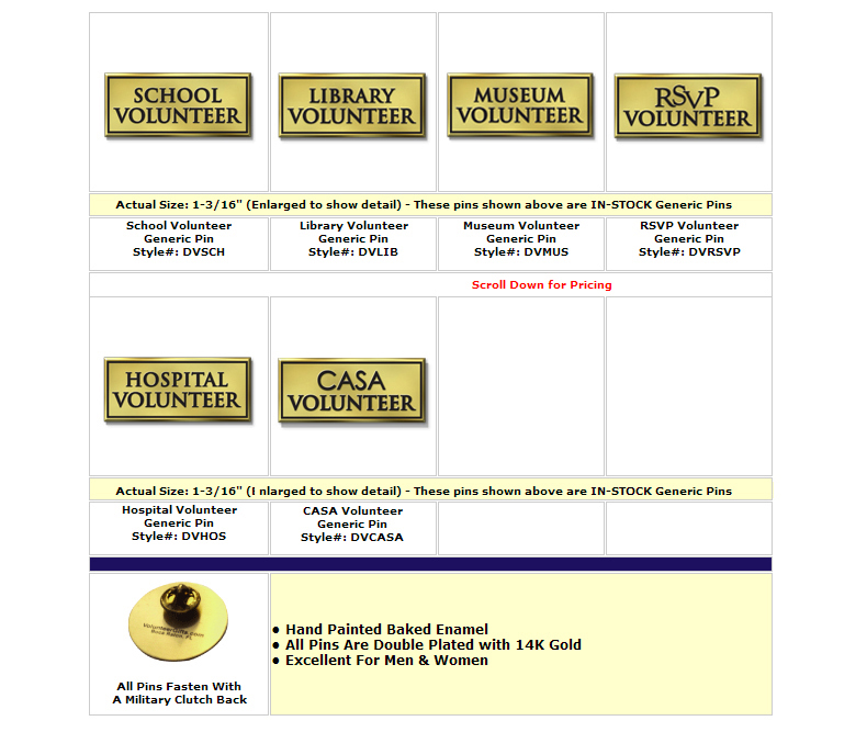 Designated Volunteers - 6 Generic OR Personalizated Designations